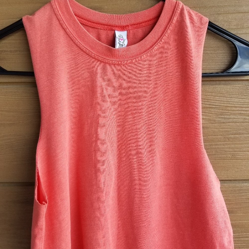 sleeveless cotton coral tank - Picture 5 of 6